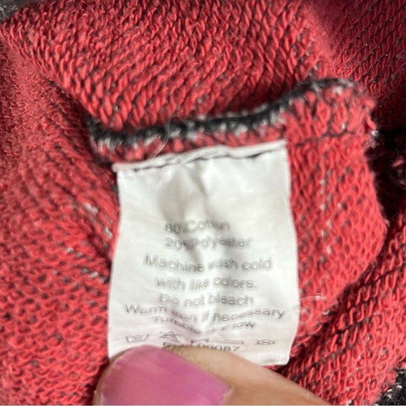 32 Bar Blue | Gray Long Sleeve French Terry Tee Pullover Red Accents See Note - Picture 8 of 9